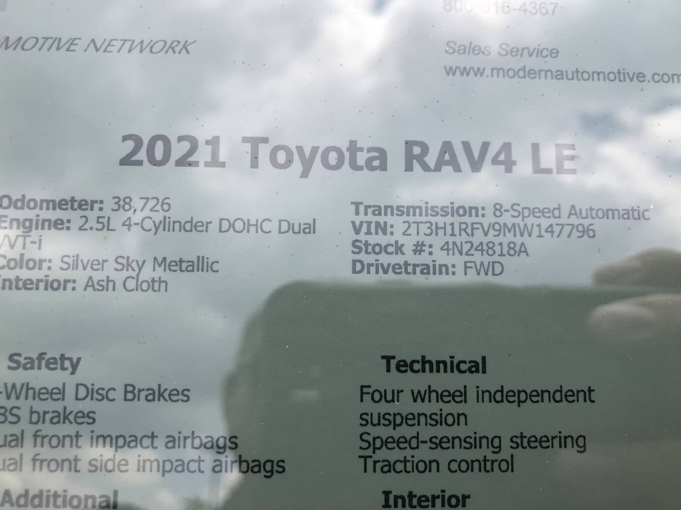 2021 Toyota RAV4 LE — SUV — 38,726 mi — Winston-Salem, NC