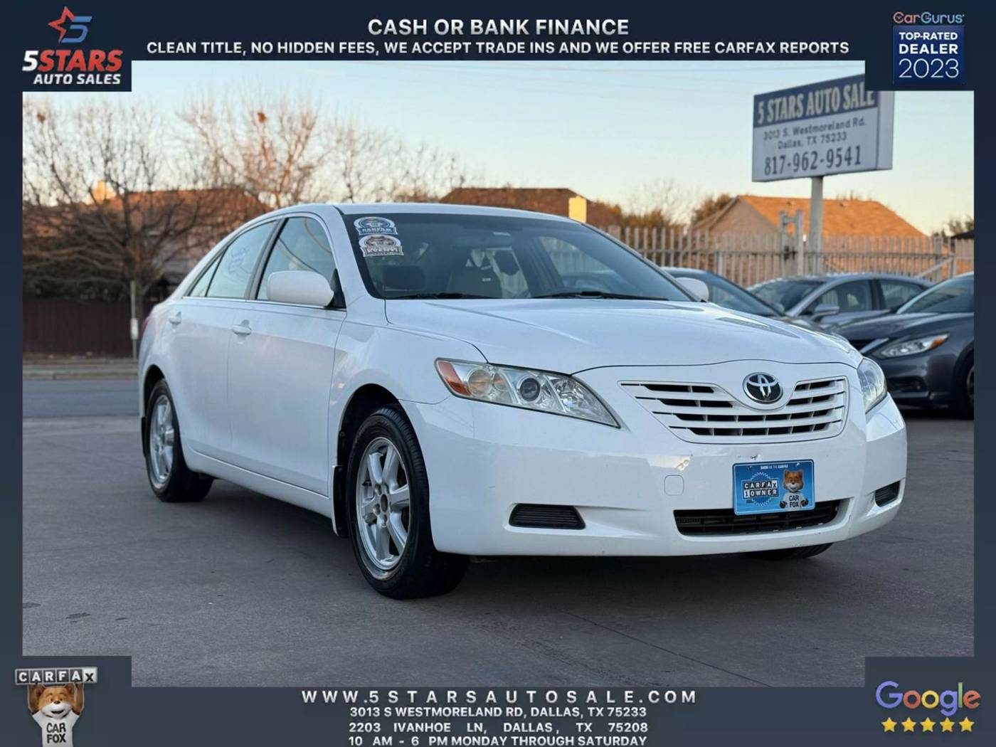 2007 Toyota Camry XLE — Sedan — 123,216 mi — Dallas, TX