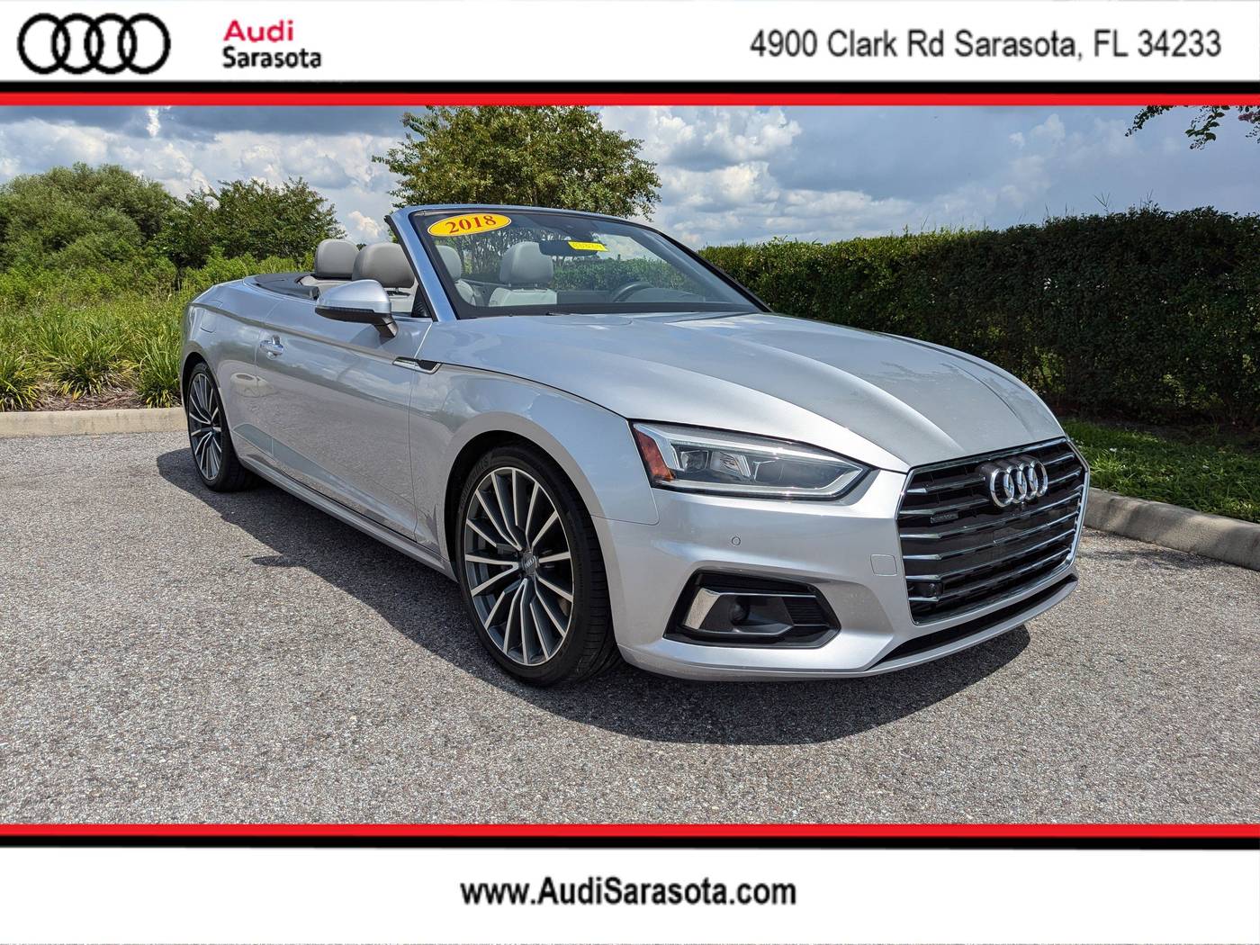 2018 Audi A5 Prestige — Convertible — 30,613 mi — Sarasota, FL