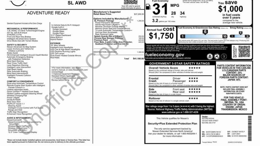 2024 Nissan Rogue SL — SUV — 500 mi — Milford, MA