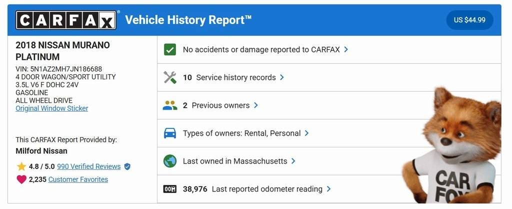 2018 Nissan Murano Platinum — SUV — 41,329 mi — Milford, MA