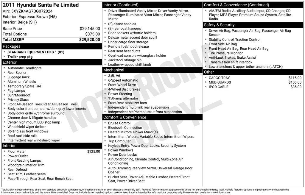 2011 Hyundai Santa Fe Limited — SUV — 143,392 mi — Clermont, FL