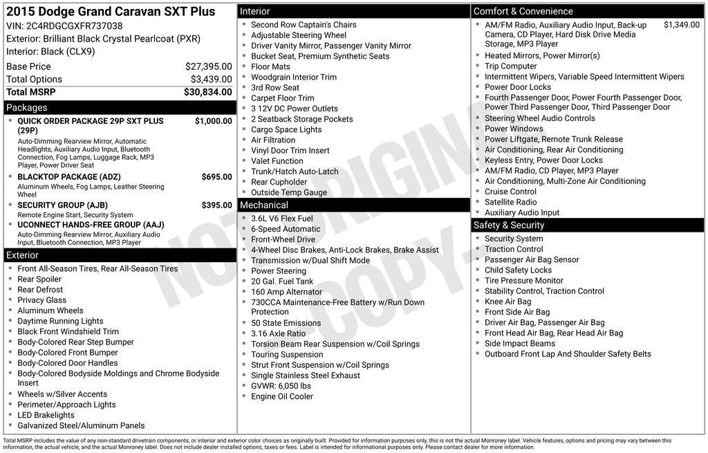 2015 Dodge Grand Caravan SXT Plus — Minivan — 131,241 mi — Clermont, FL