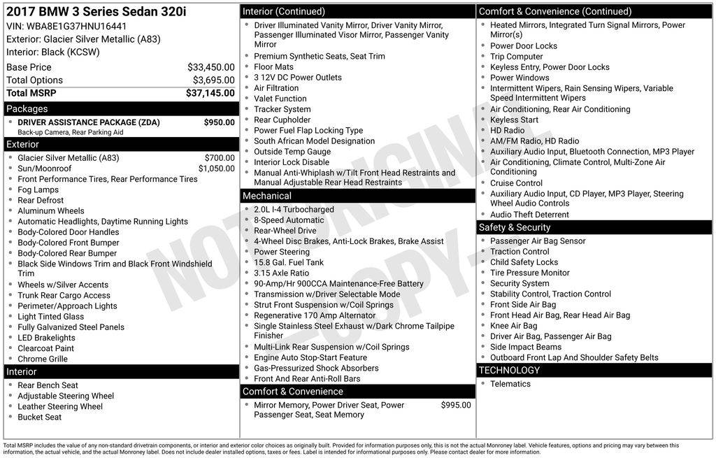 2017 BMW 3 Series 320i — Sedan — 141,385 mi — Clermont, FL