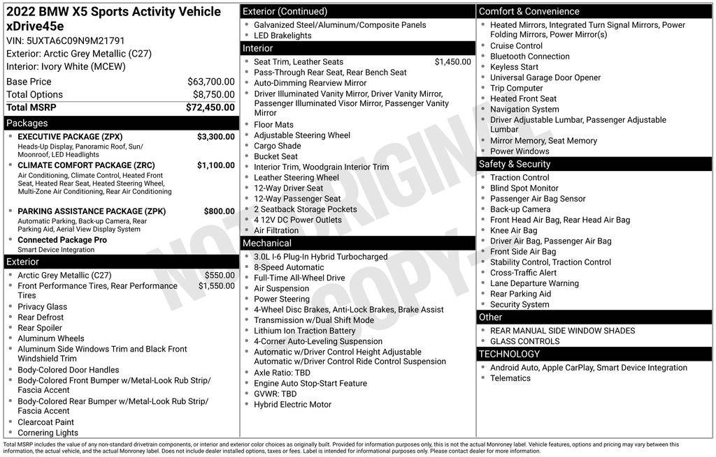 2022 BMW X5 45e — SUV — 39,404 mi — Clermont, FL