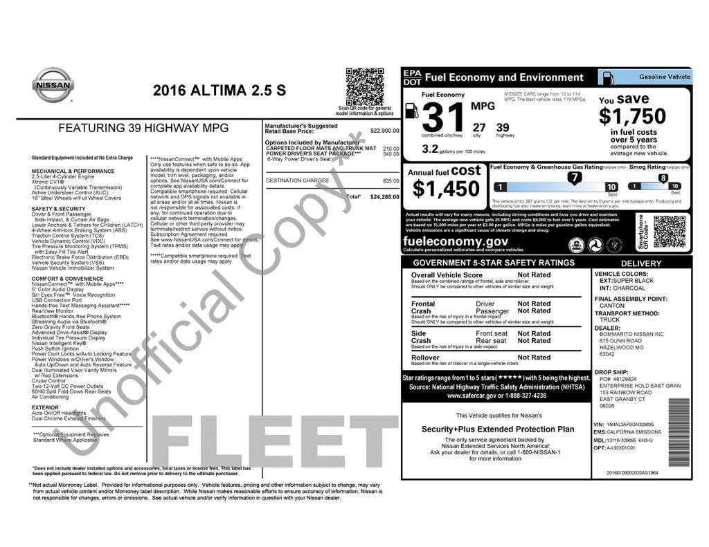 2016 Nissan Altima 2.5 S — Sedan — 118,481 mi — Clermont, FL