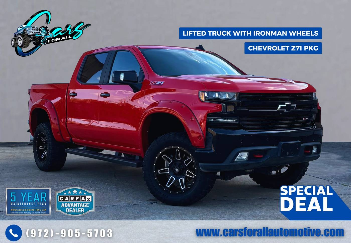 2019 Chevrolet Silverado 1500 LT Trail Boss — Pickup Truck — 106,680 mi — Garland, TX