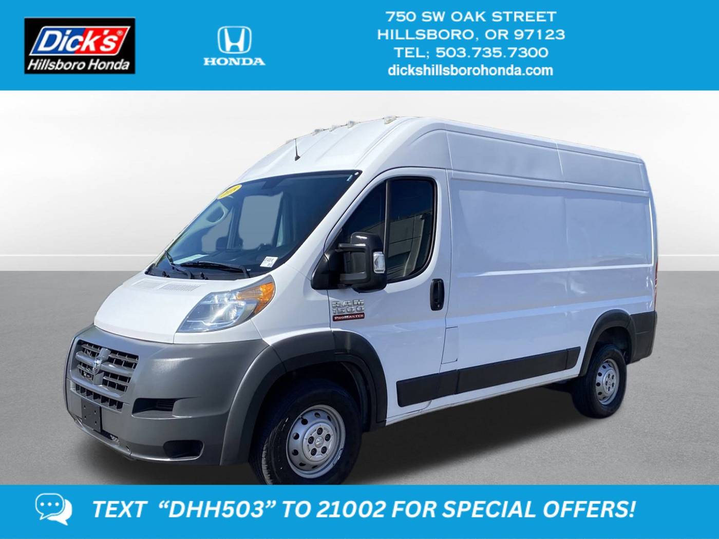 2018 Ram ProMaster Cargo Van 1500 — Cargo Van — 61,316 mi — Hillsboro, OR