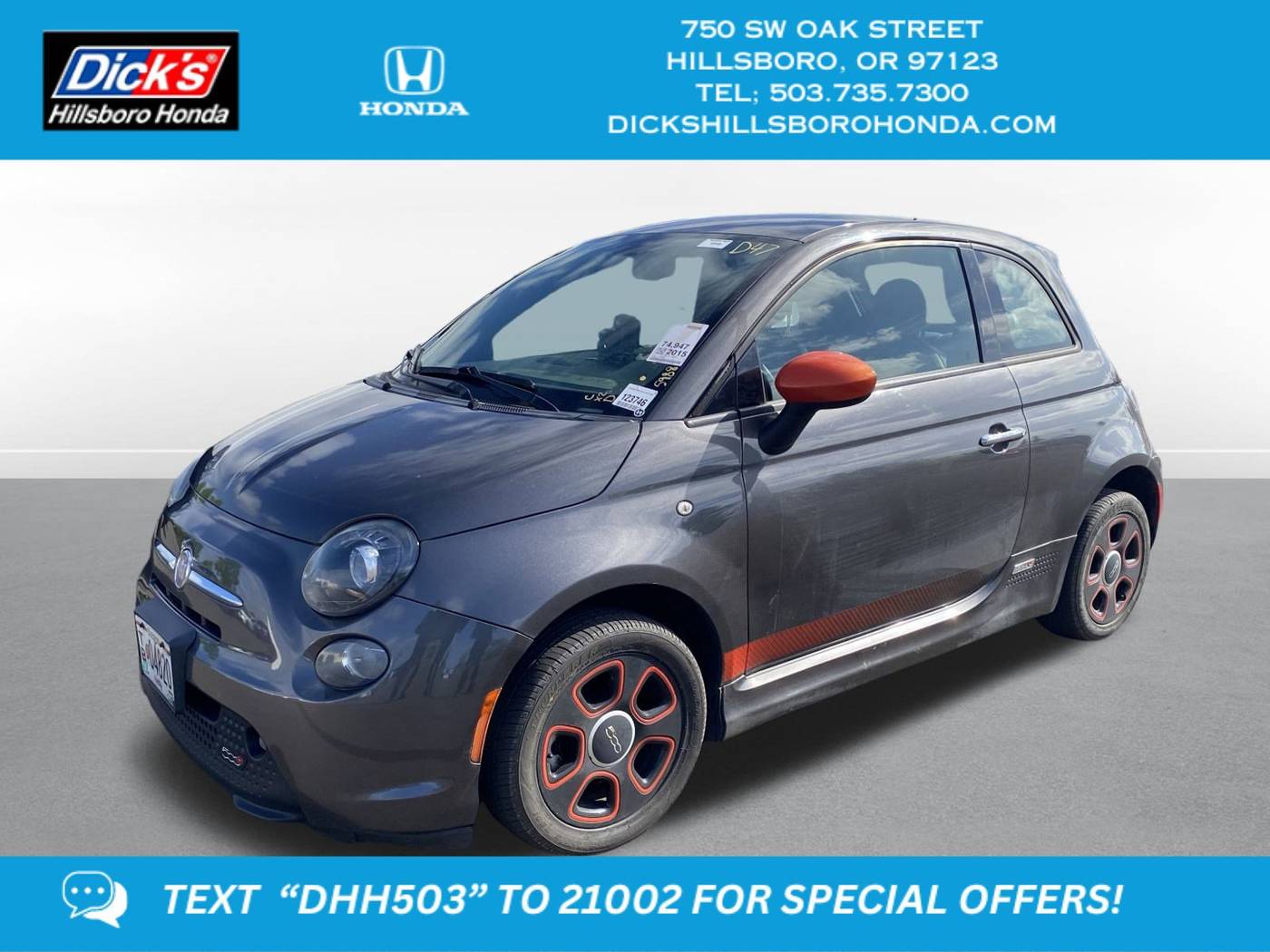 2015 FIAT 500e Base — Hatchback — 74,948 mi — Hillsboro, OR