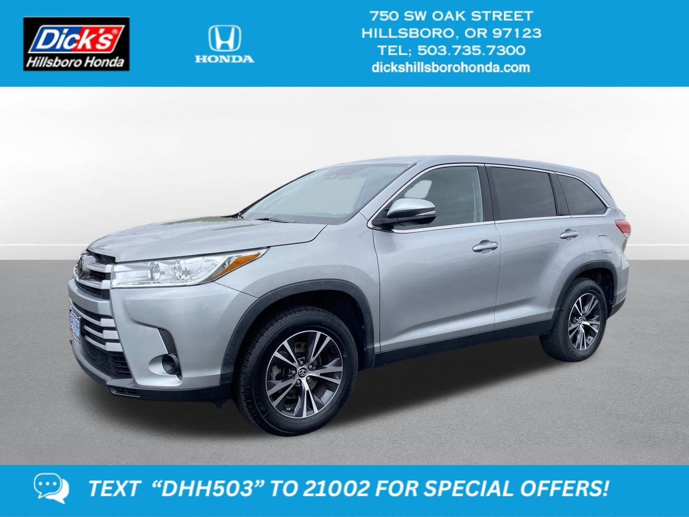 2019 Toyota Highlander LE V6 — SUV — 65,164 mi — Hillsboro, OR
