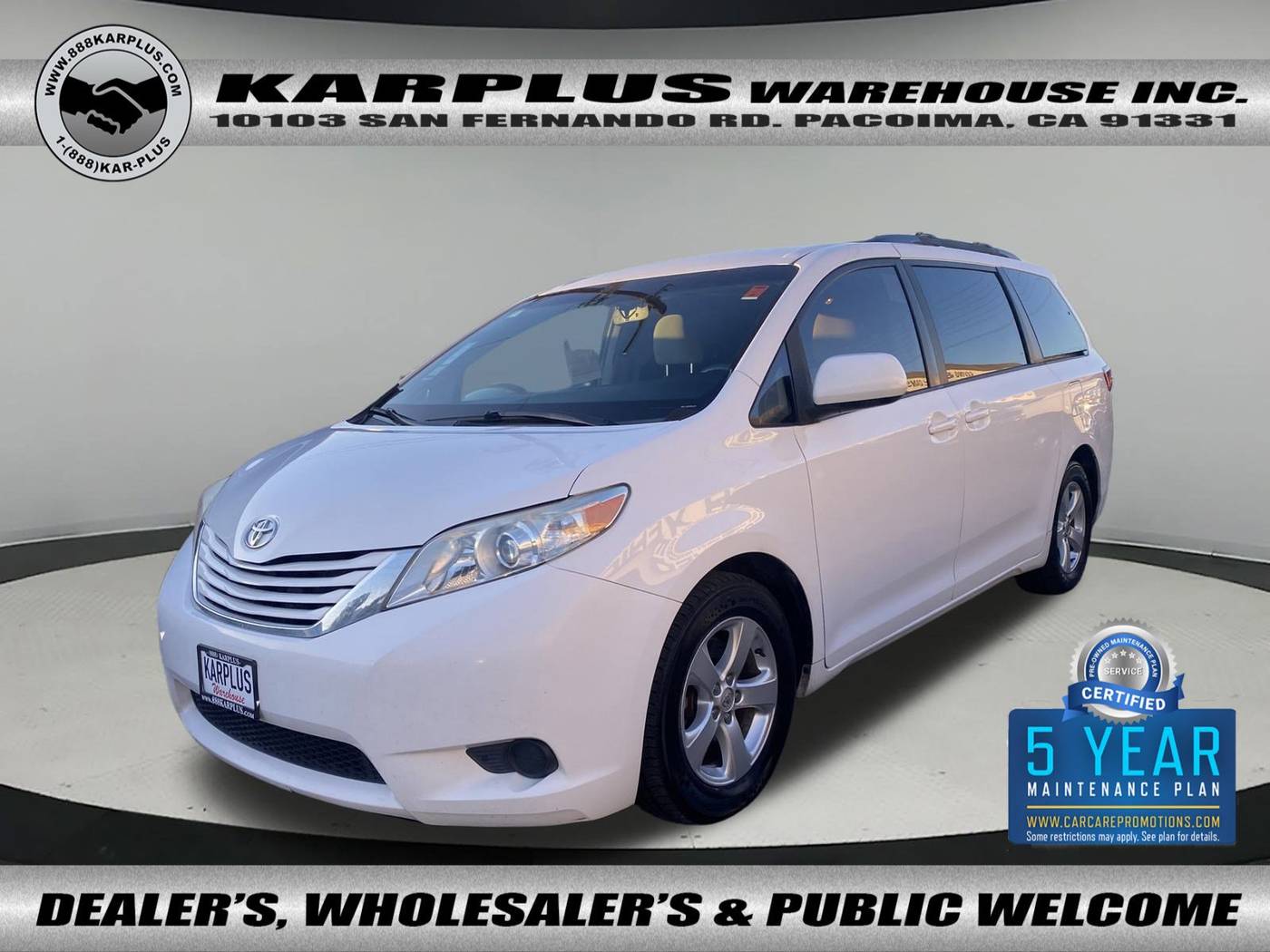 2015 Toyota Sienna LE — Minivan — 122,278 mi — Pacoima, CA