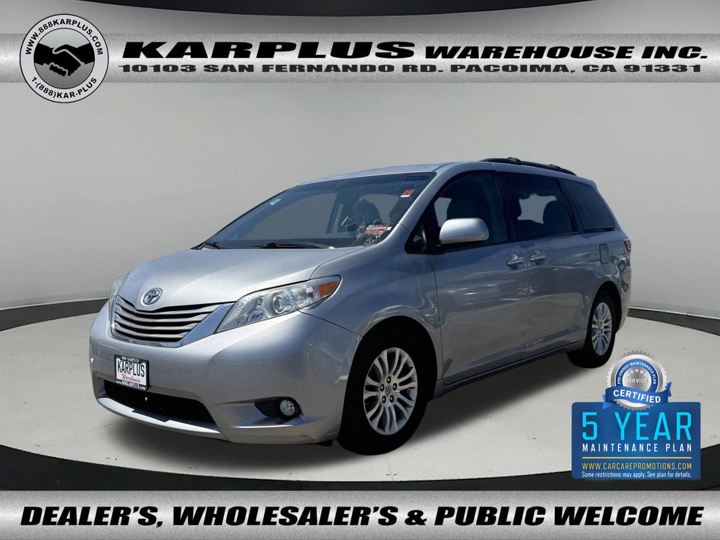 2015 Toyota Sienna XLE — Minivan — 113,428 mi — Pacoima, CA