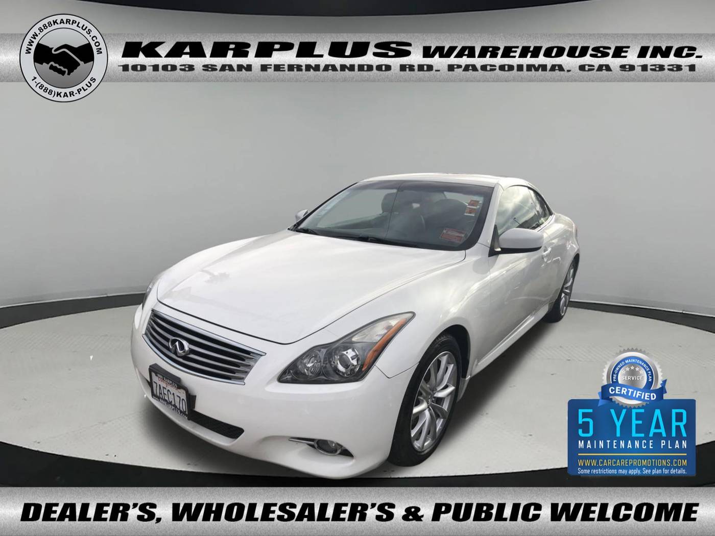 2013 INFINITI G G37 — Convertible — 161,084 mi — Pacoima, CA