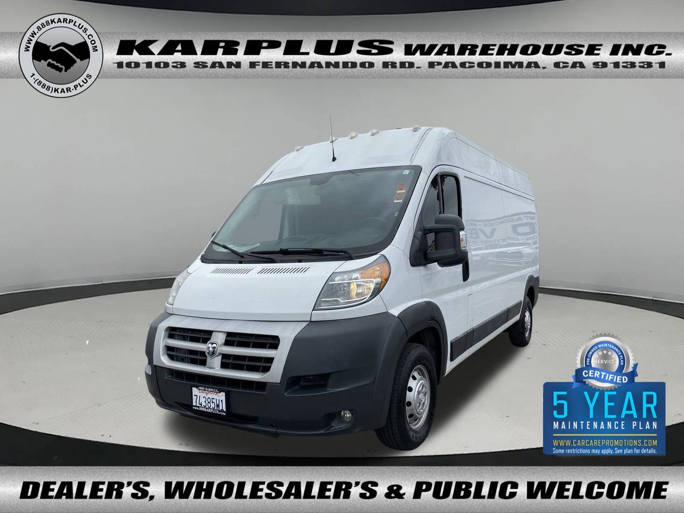 2015 Ram ProMaster Cargo Van 2500 — Cargo Van — 82,600 mi — Pacoima, CA