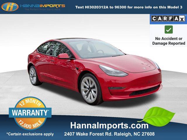 2022 Tesla Model 3 Standard Range Plus — Sedan — 86,125 mi — Raleigh, NC
