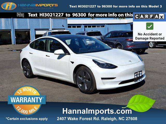 2021 Tesla Model 3 Standard Range Plus — Sedan — 49,476 mi — Raleigh, NC