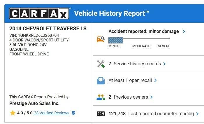 2014 Chevrolet Traverse LS — SUV — 121,748 mi — Ocala, FL