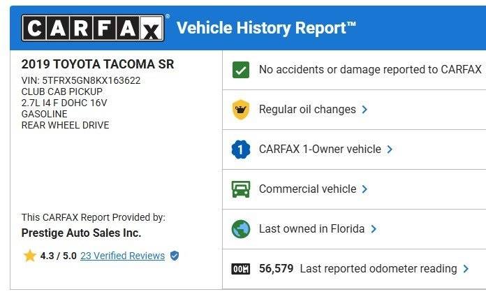 2019 Toyota Tacoma SR — Pickup Truck — 58,082 mi — Ocala, FL