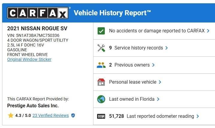 2021 Nissan Rogue SV — SUV — 51,724 mi — Ocala, FL