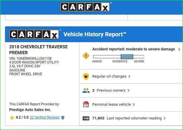 2018 Chevrolet Traverse Premier — SUV — 71,726 mi — Ocala, FL