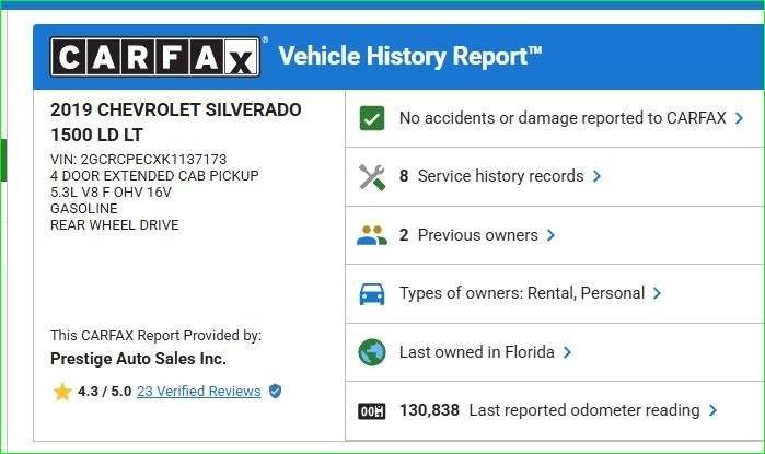 2019 Chevrolet Silverado 1500 LD LT — Pickup Truck — 130,838 mi — Ocala, FL