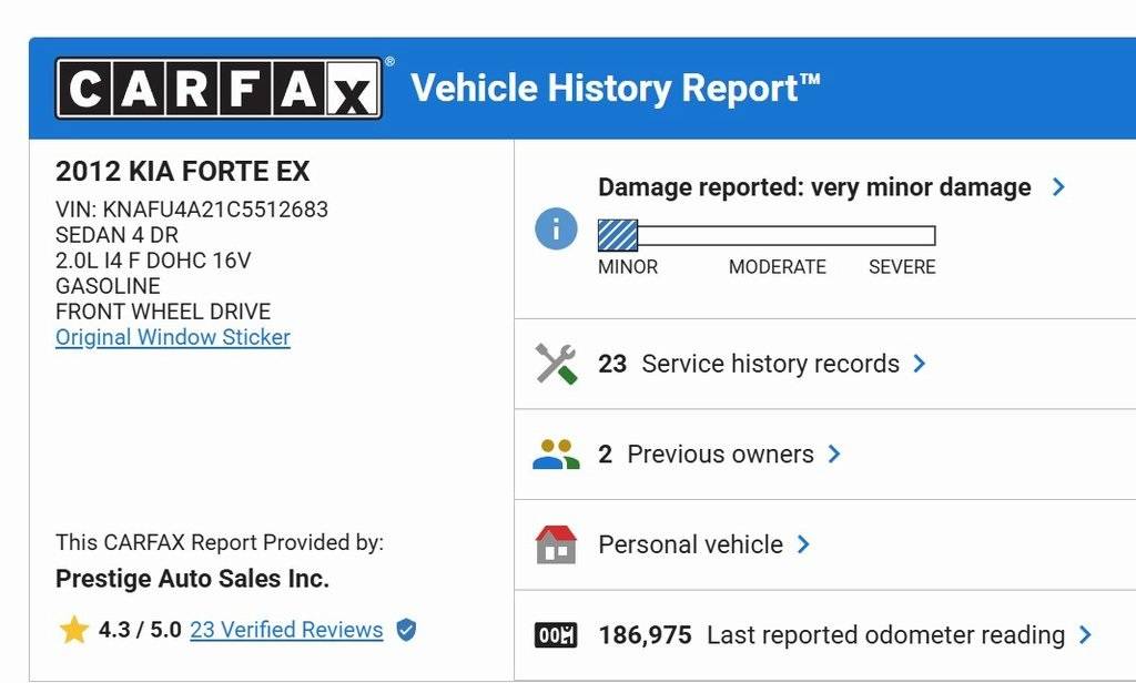 2012 Kia Forte EX — Sedan — 188,673 mi — Ocala, FL