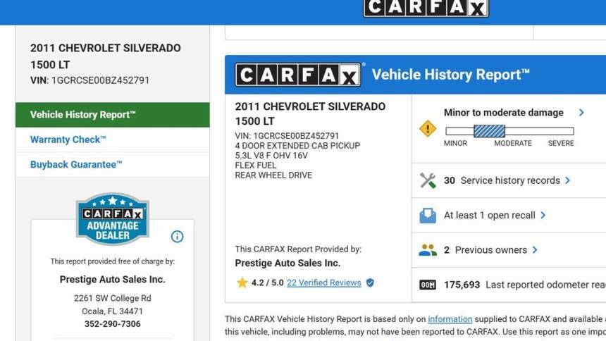 2011 Chevrolet Silverado 1500 LT — Pickup Truck — 175,693 mi — Ocala, FL