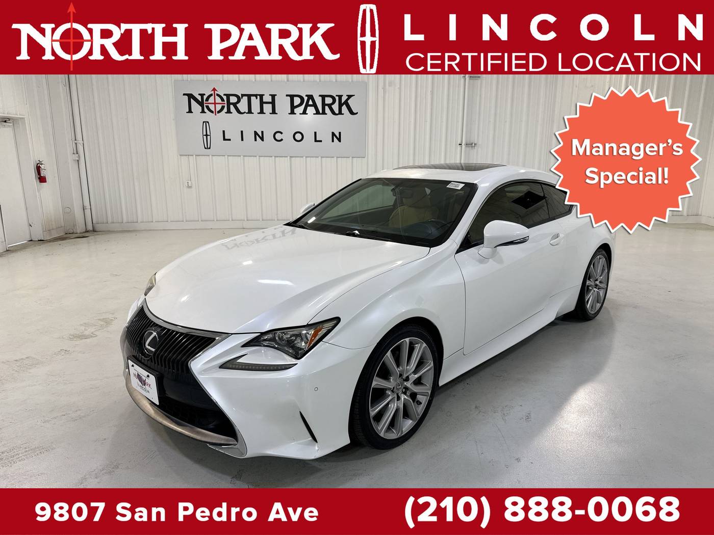 2015 Lexus RC RC 350 — Coupe — 105,849 mi — San Antonio, TX