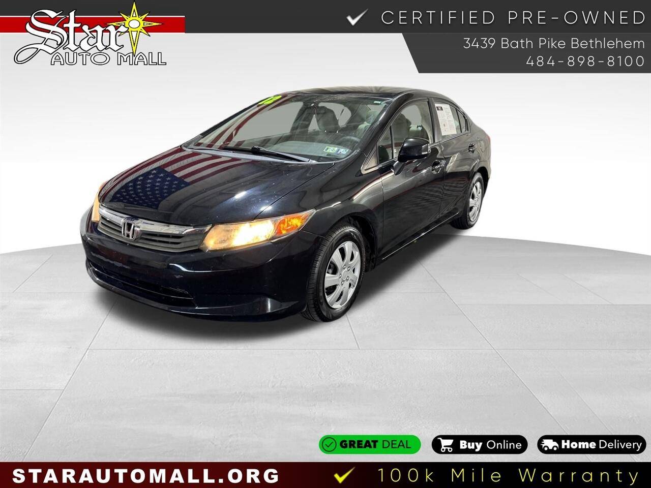 2012 Honda Civic LX — Sedan — 147,396 mi — Bethlehem, PA