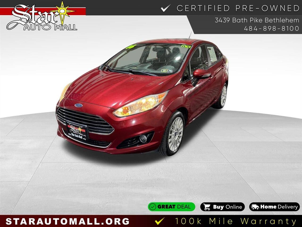 2016 Ford Fiesta Titanium — Sedan — 62,585 mi — Bethlehem, PA