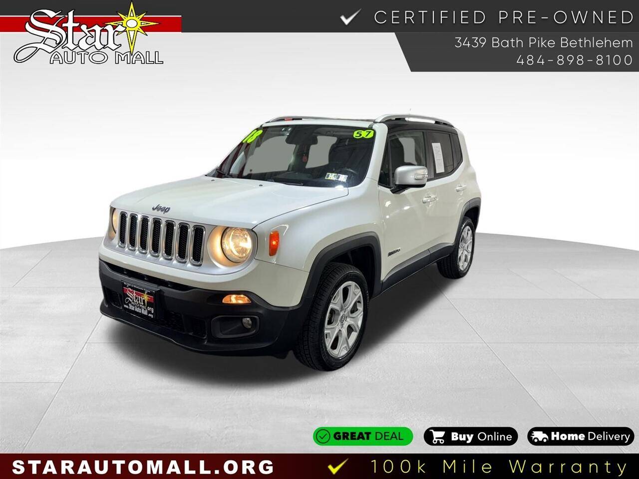 2018 Jeep Renegade Limited — SUV — 92,408 mi — Bethlehem, PA