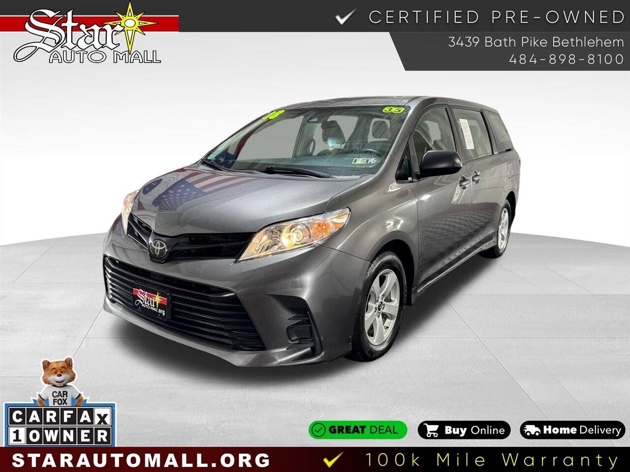 2018 Toyota Sienna L — Minivan — 34,689 mi — Bethlehem, PA
