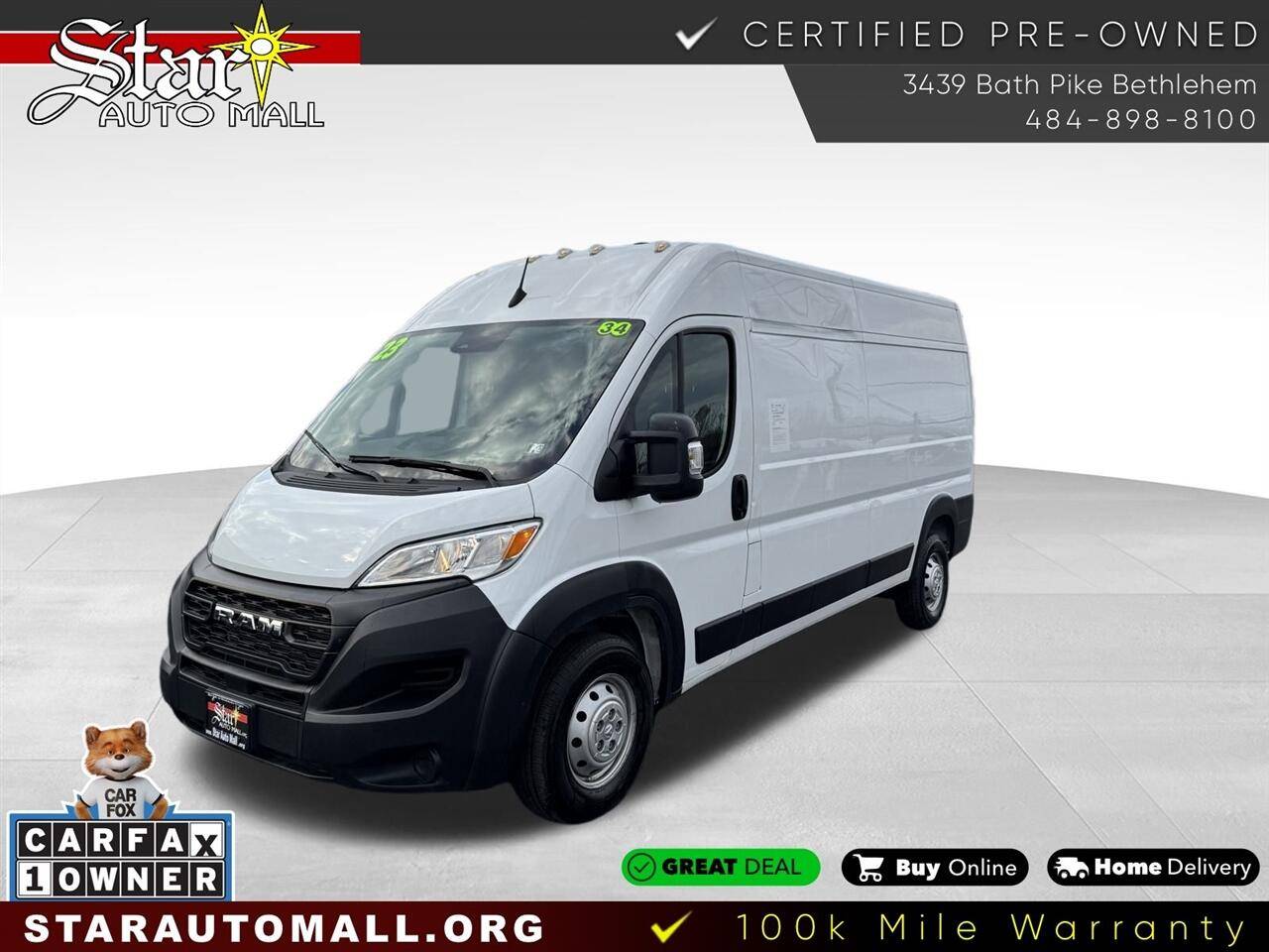 2023 Ram ProMaster Cargo Van 2500 — Cargo Van — 33,937 mi — Bethlehem, PA