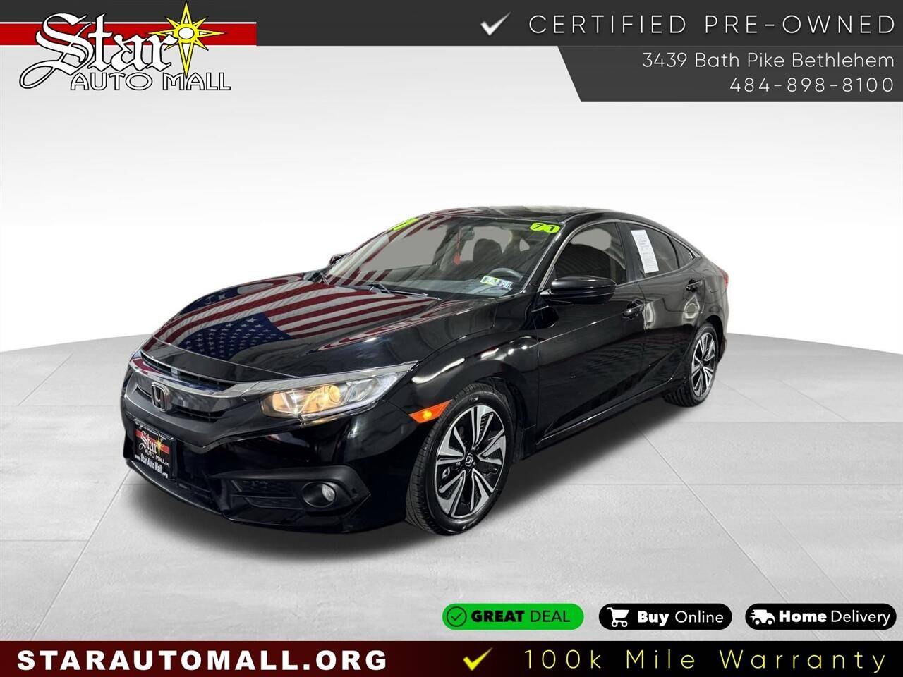 2017 Honda Civic EX-T — Sedan — 70,780 mi — Bethlehem, PA