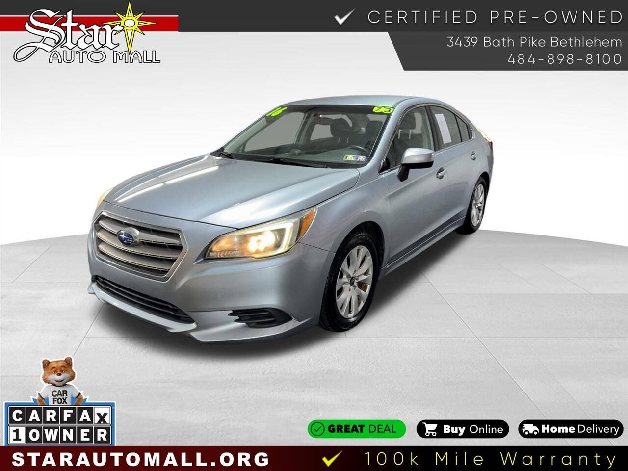 2016 Subaru Legacy 2.5i Premium — Sedan — 73,134 mi — Bethlehem, PA