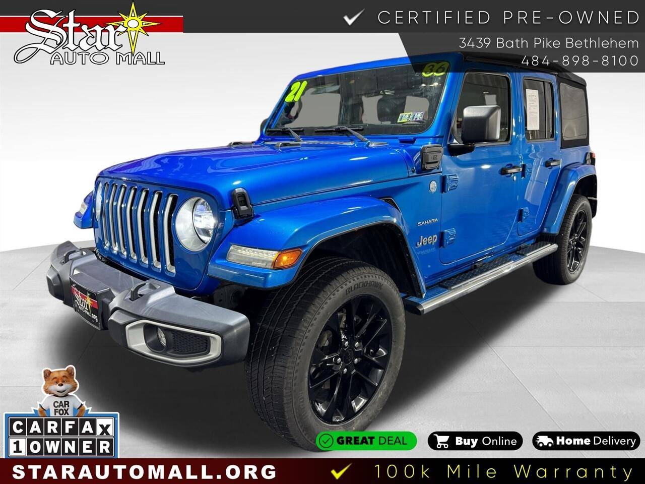 2021 Jeep Wrangler Sahara 4xe — SUV — 36,227 mi — Bethlehem, PA