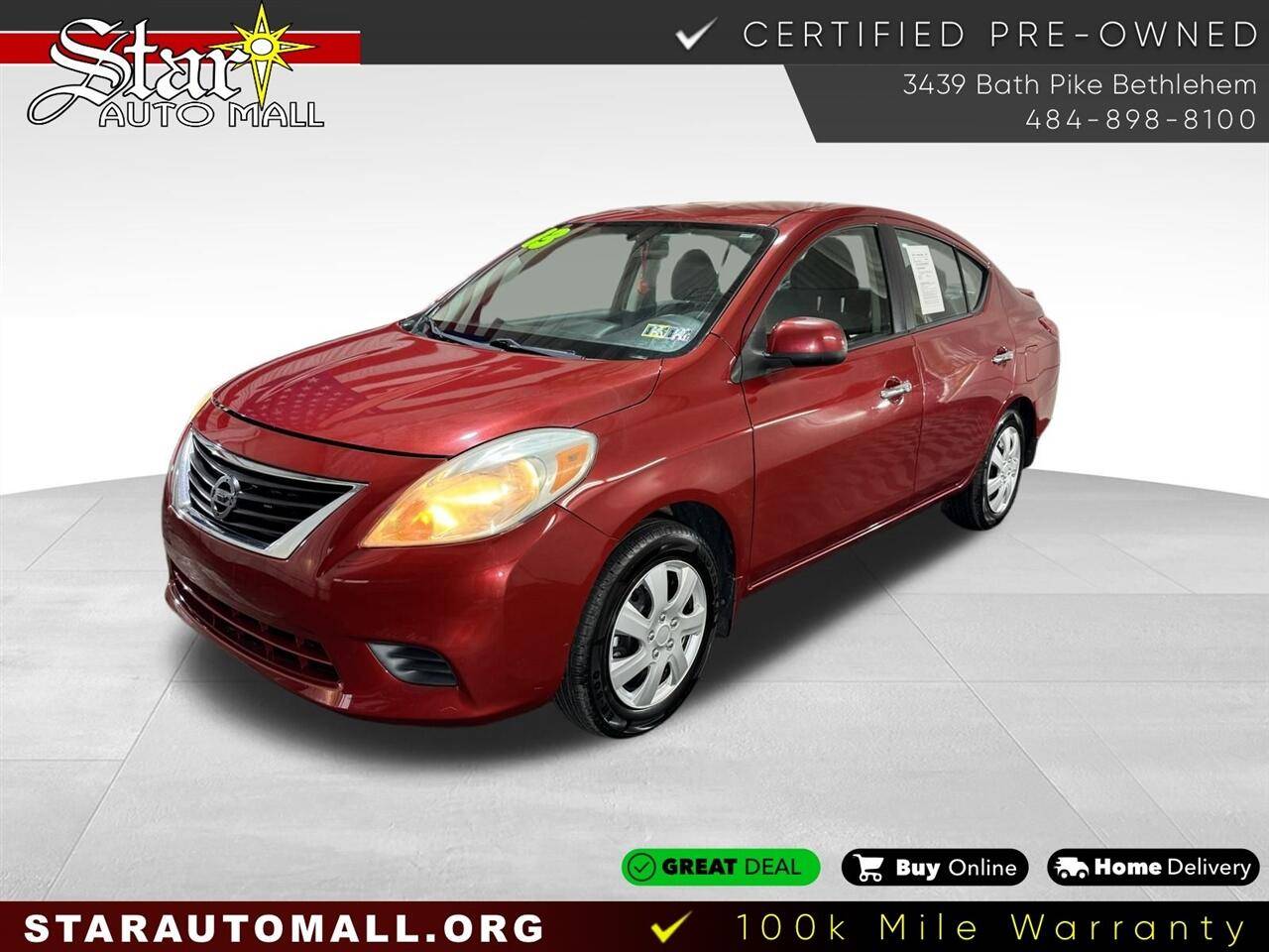 2013 Nissan Versa SV — Sedan — 109,921 mi — Bethlehem, PA