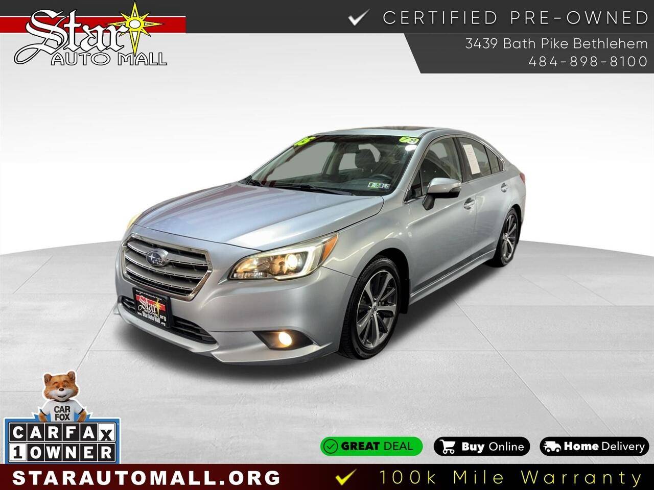 2015 Subaru Legacy 2.5i Limited — Sedan — 77,534 mi — Bethlehem, PA