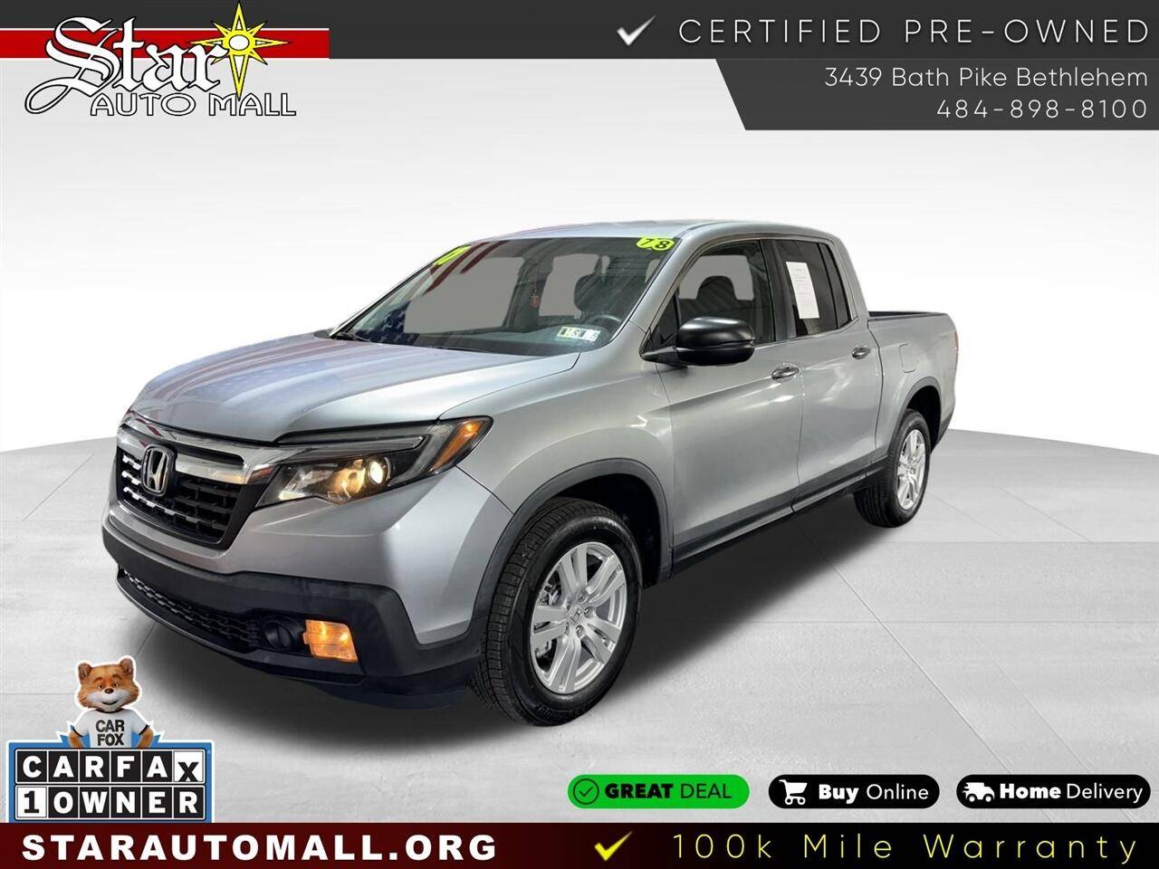 2017 Honda Ridgeline RT — Pickup Truck — 78,006 mi — Bethlehem, PA