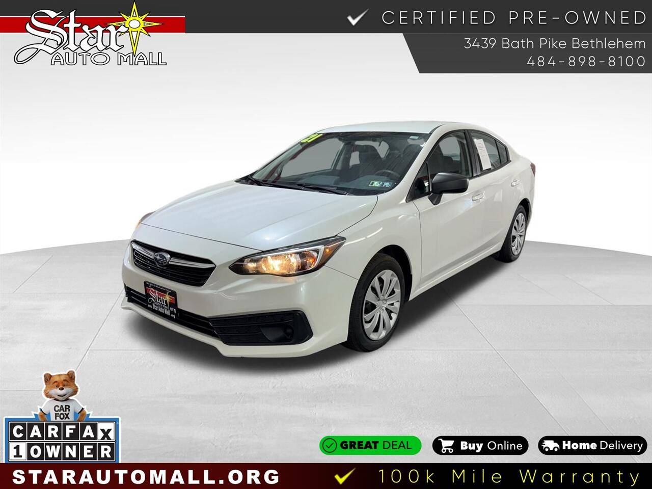 2021 Subaru Impreza 2.0i — Sedan — 105,289 mi — Bethlehem, PA