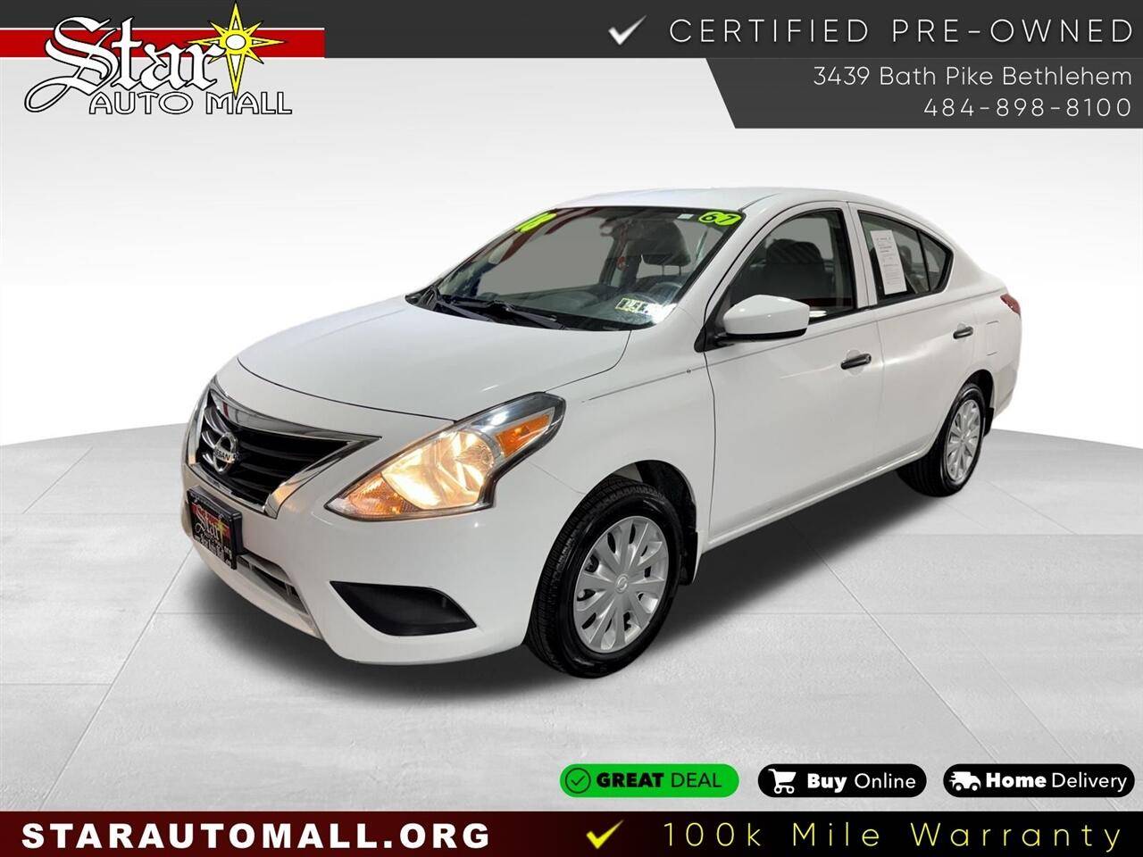 2018 Nissan Versa S — Sedan — 66,935 mi — Bethlehem, PA