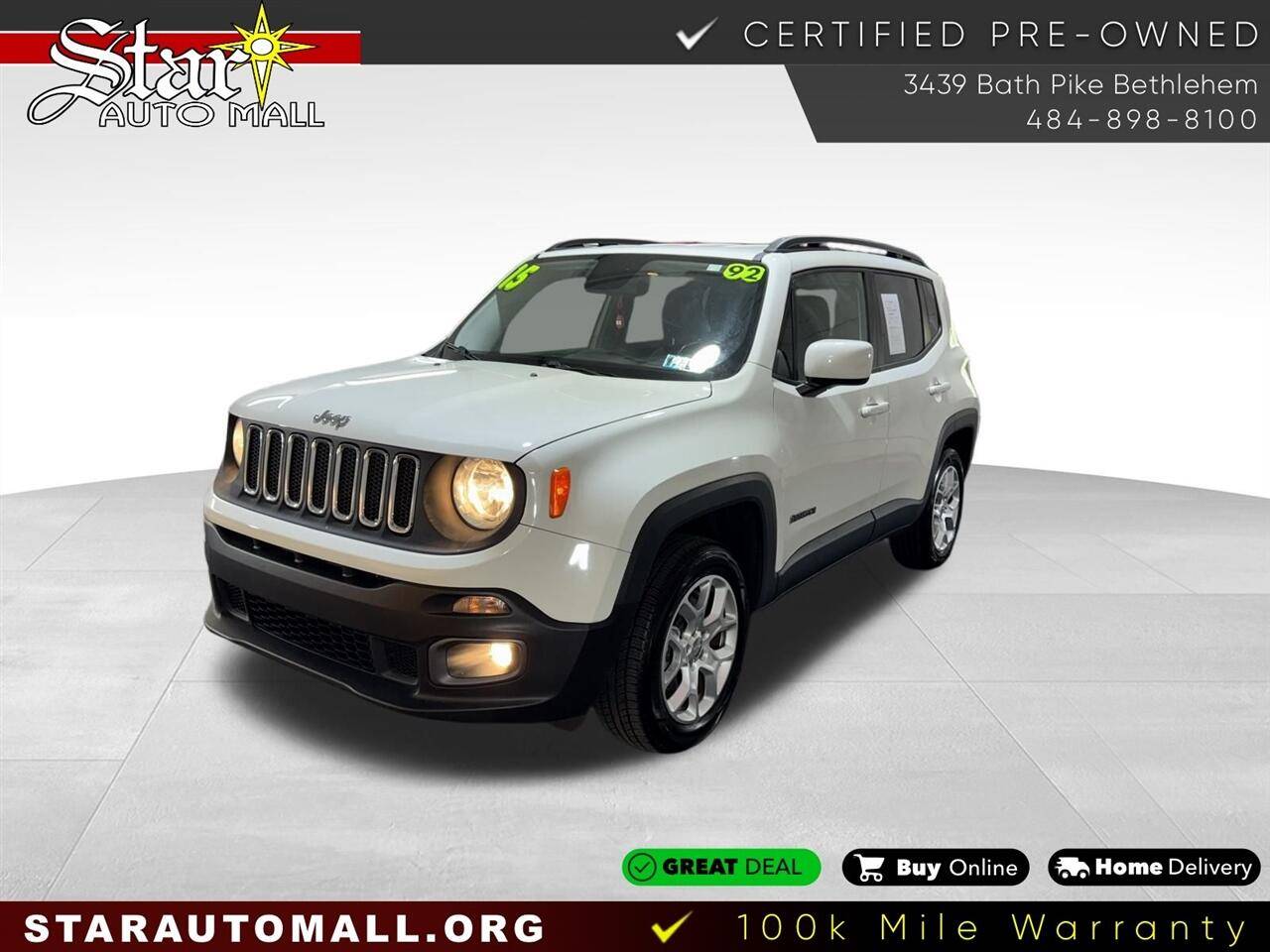 2015 Jeep Renegade Latitude — SUV — 91,985 mi — Bethlehem, PA