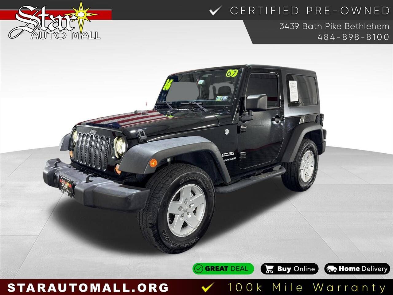 2016 Jeep Wrangler Sport — SUV — 67,066 mi — Bethlehem, PA