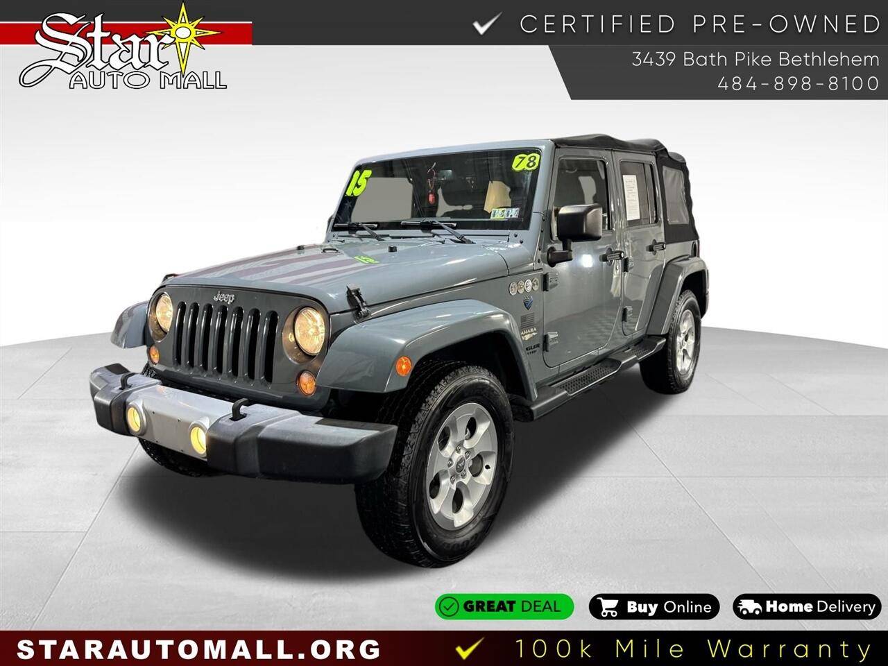 2015 Jeep Wrangler Sahara — SUV — 77,658 mi — Bethlehem, PA