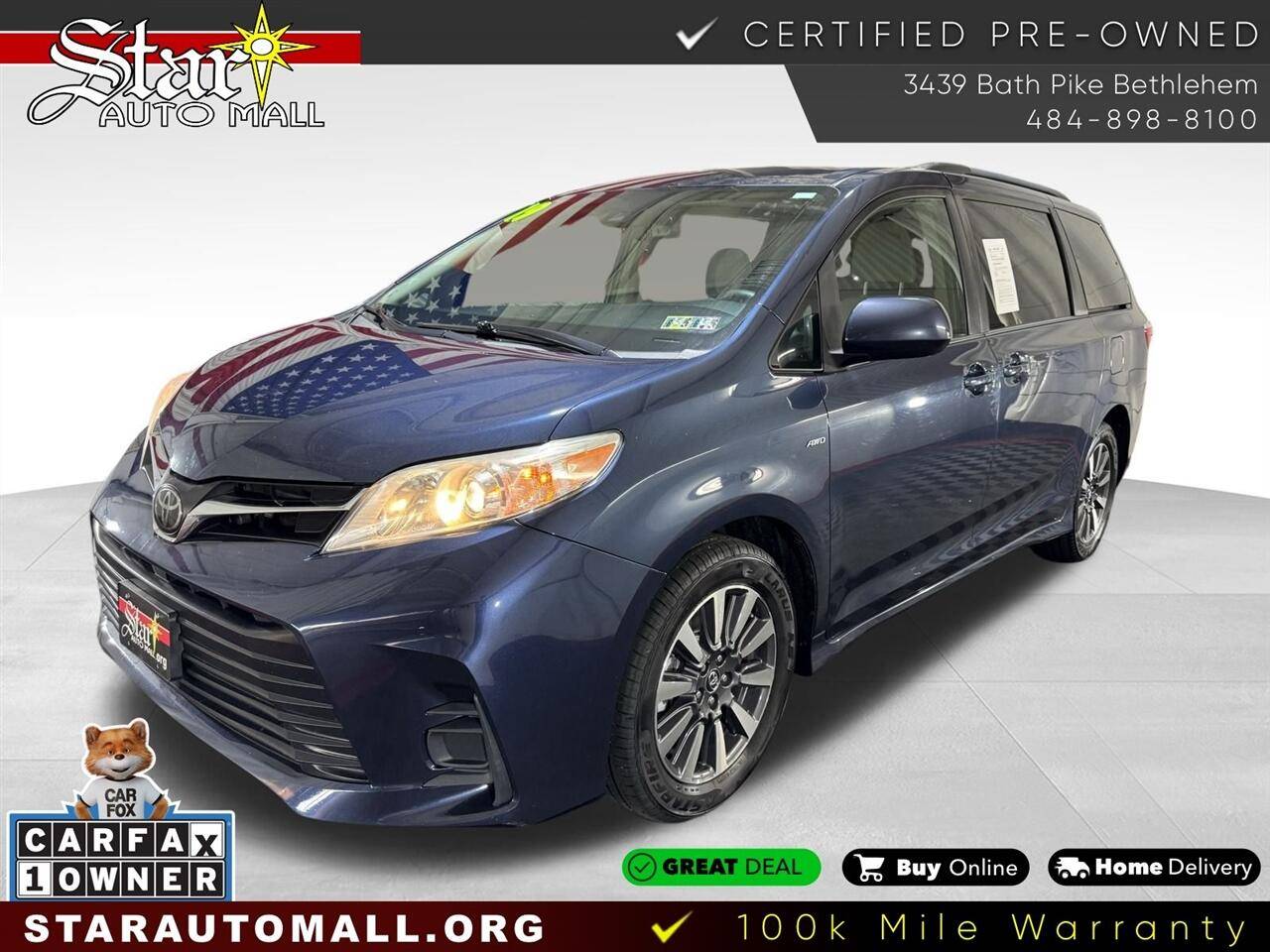 2019 Toyota Sienna LE — Minivan — 113,353 mi — Bethlehem, PA