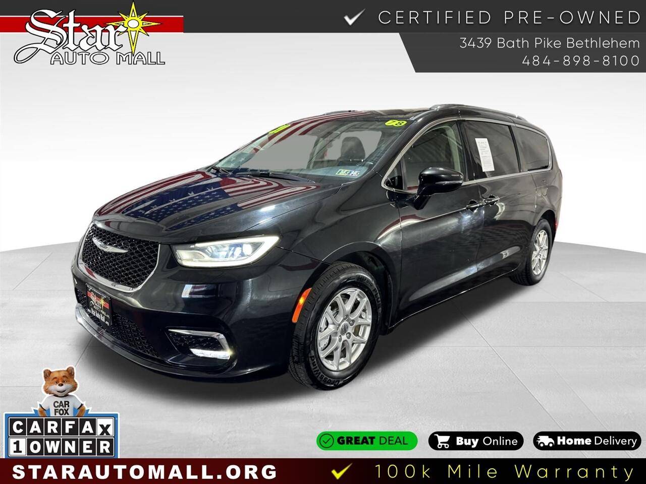 2021 Chrysler Pacifica Touring L — Minivan — 77,514 mi — Bethlehem, PA