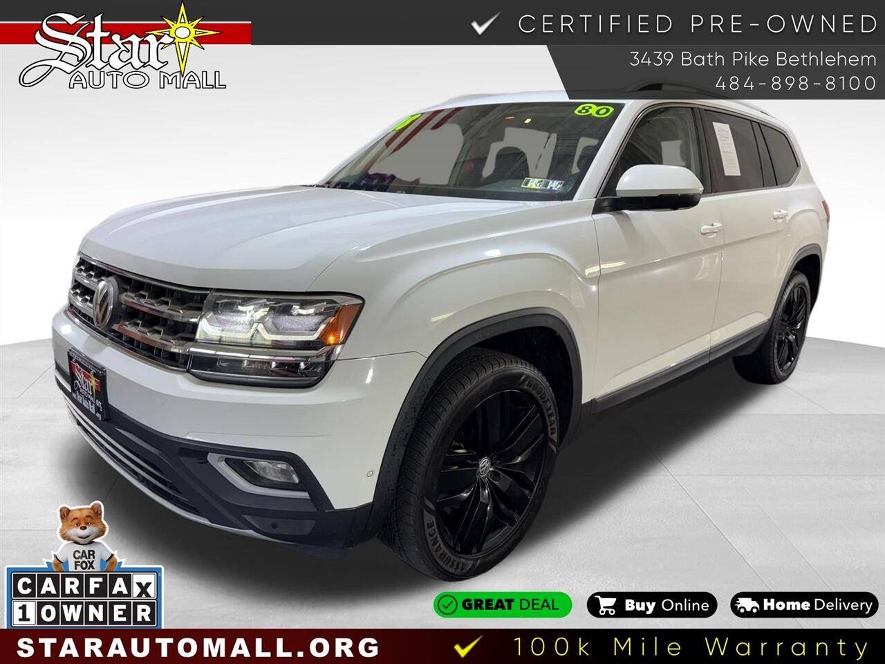 2018 Volkswagen Atlas SEL Premium — SUV — 80,280 mi — Bethlehem, PA