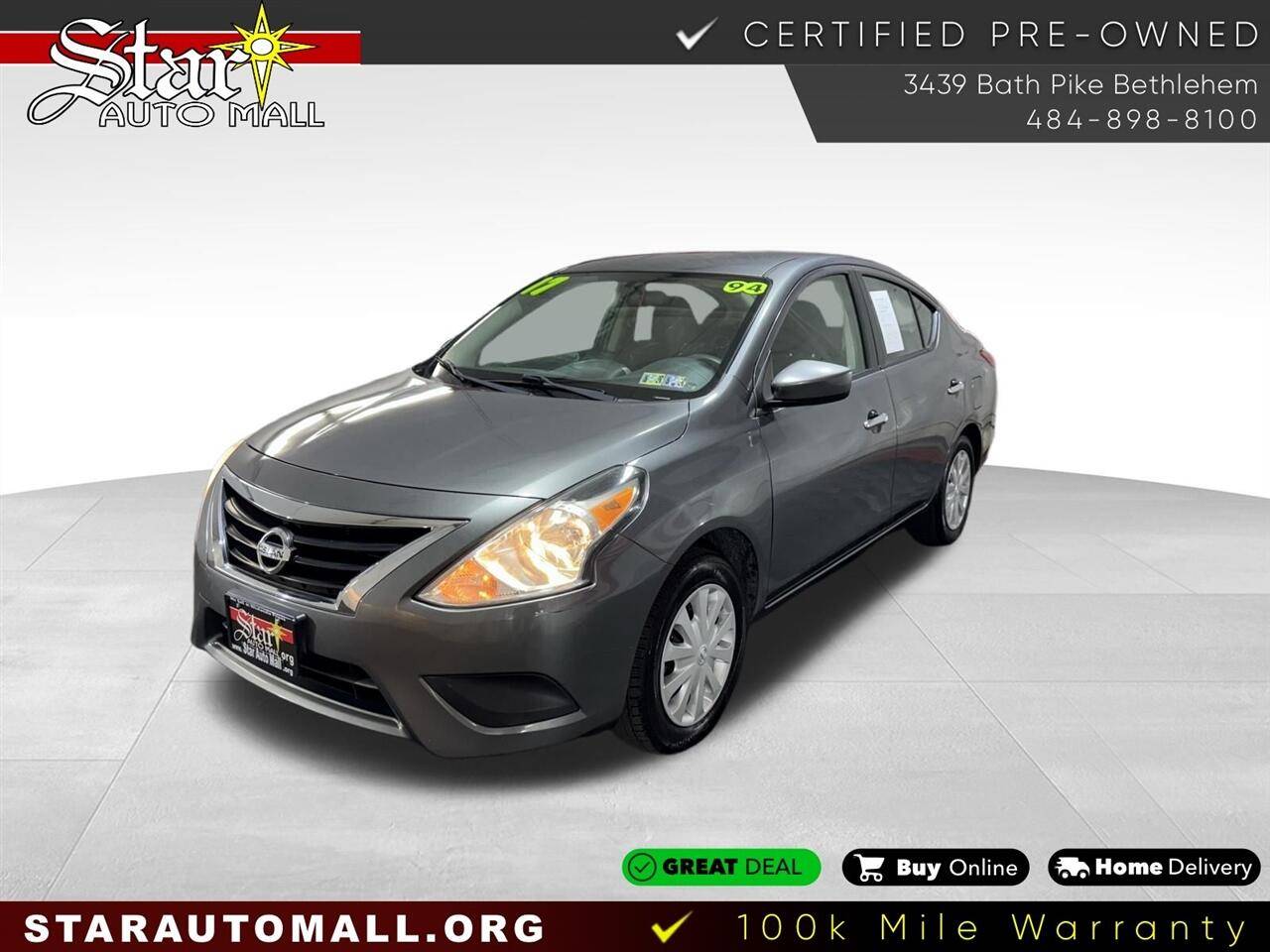 2017 Nissan Versa 1.6 S — Sedan — 94,897 mi — Bethlehem, PA