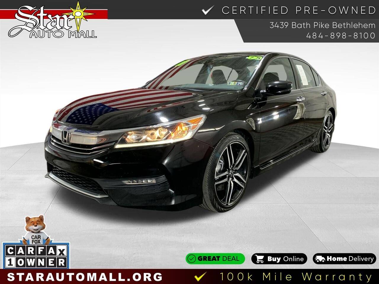 2017 Honda Accord Sport — Sedan — 75,098 mi — Bethlehem, PA
