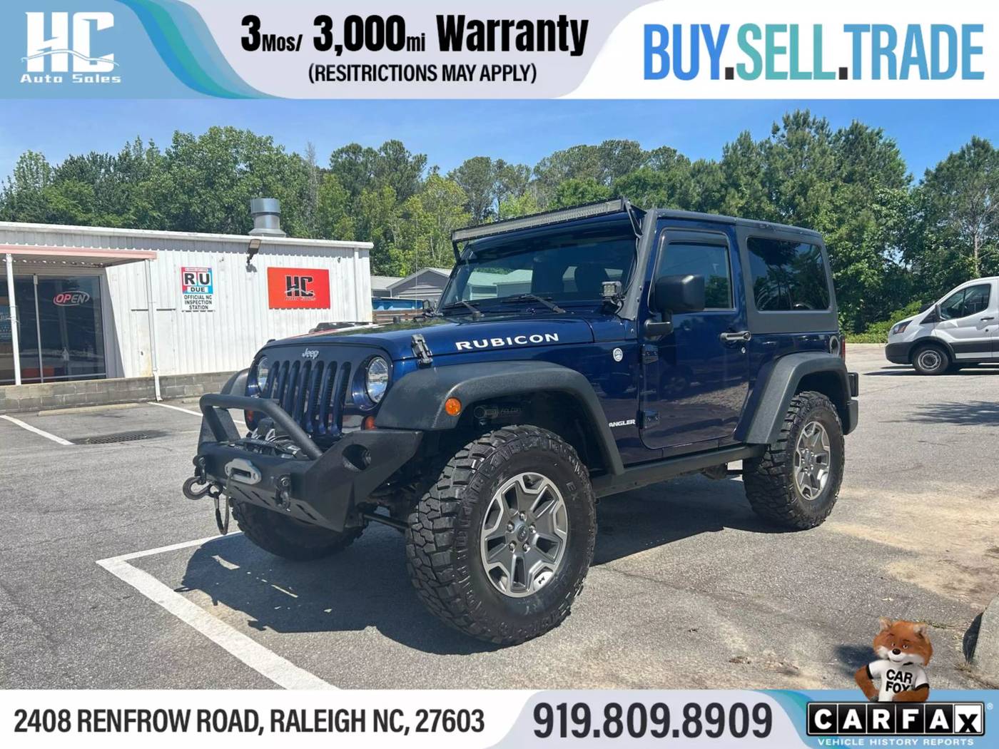 2013 Jeep Wrangler Rubicon — SUV — 105,312 mi — Raleigh, NC